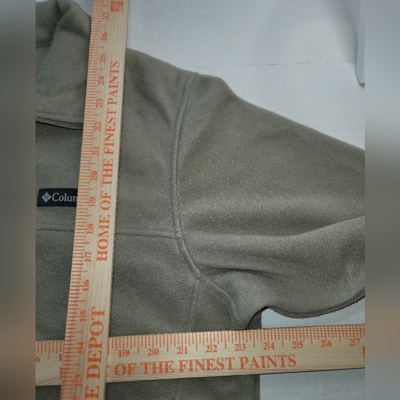 Mens NWT Columbia Fleece full zip Up Long Sleeve Collared plush jacket Tan - Picture 3 of 9